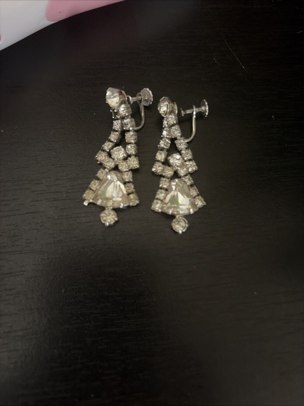 Vintage Art Deco Style Chandelier Statement Screw Back Earrings